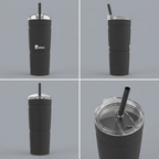 bubba Envy S 24 oz stainless steel tumbler in Licorice — silicone base detail
