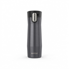 A high-resolution product photograph of the grey Contigo West Loop 3.0 vacuum-insulated travel mug, centered against a seamless pure white background, featuring realistic lighting and its AUTOSEAL lid.